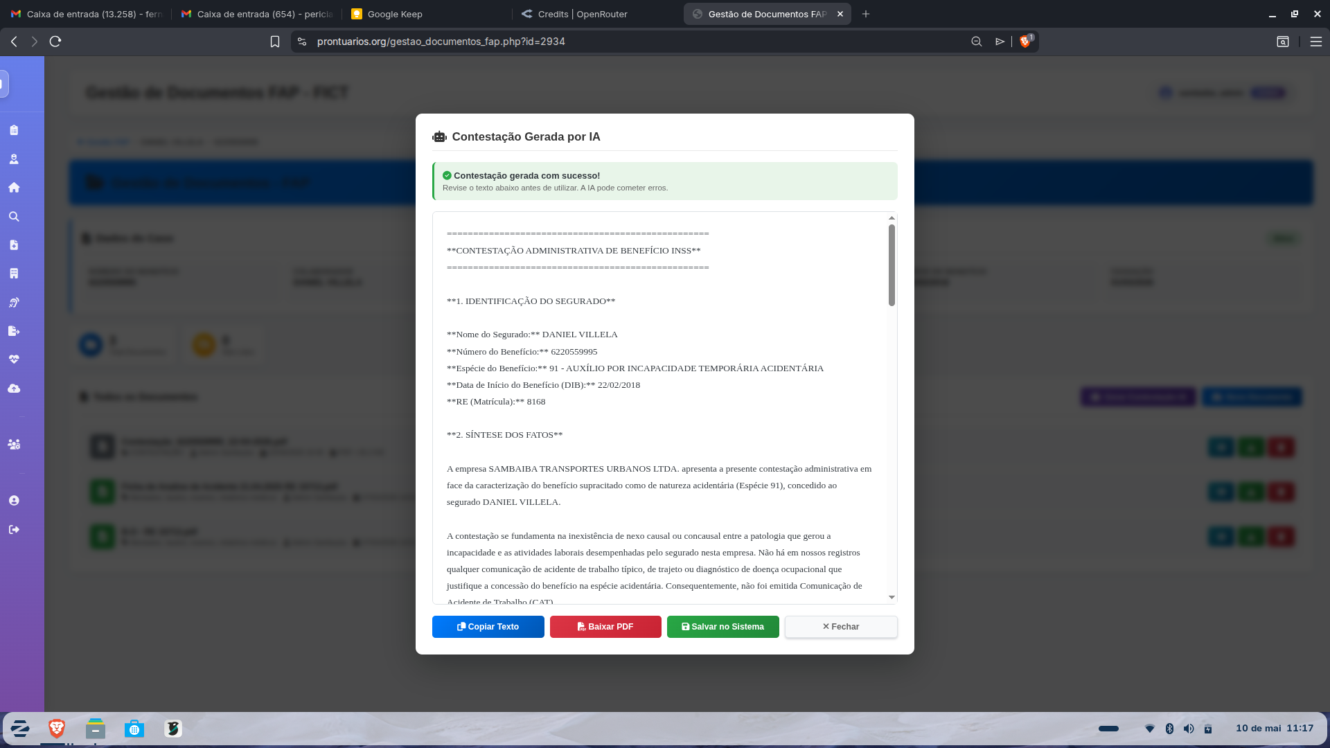Minuta de Contestação Pronta